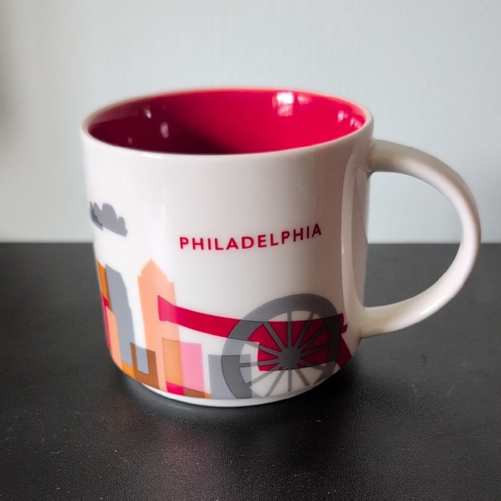 Starbucks Red and White Philadelphia Mug Ceramic Dining Essential
